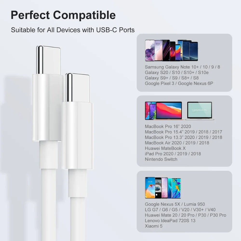 Type-C to Type-C Fast Charger Cable | High-Speed | Essential Selects