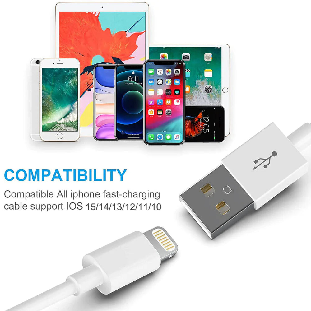 Long 10FT USB Data Cable | Fast Charger for iPhone | Essential Selects