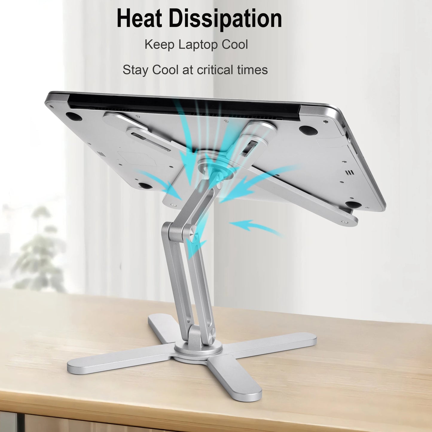 Foldable Laptop Stand 360°Rotation Notebook Table Adjustable Aluminum Alloy Holder Portable X Type Bracket for 10-17 Inch Laptop