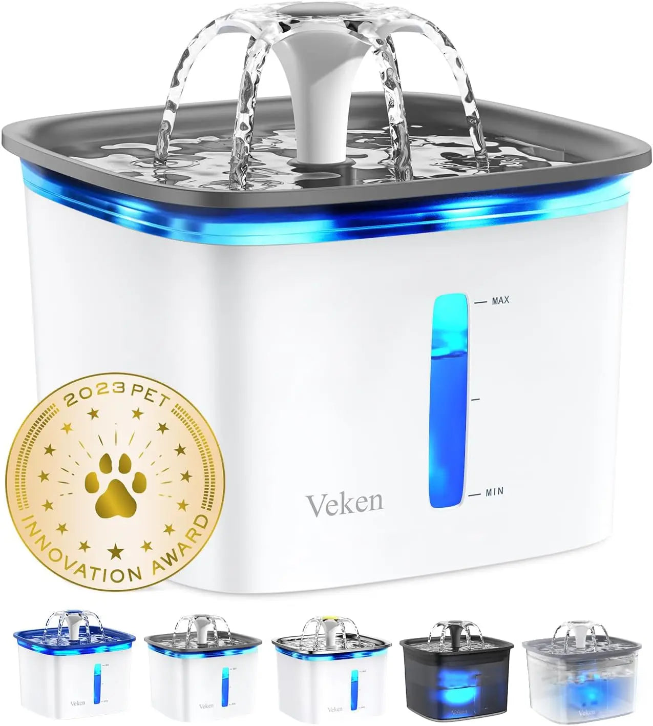 Innovation Award Winner 95Oz/2.8L Pet Fountain, Automatic Cat Water Fountain Dog Water Dispenser with Replacement Filters for Ca