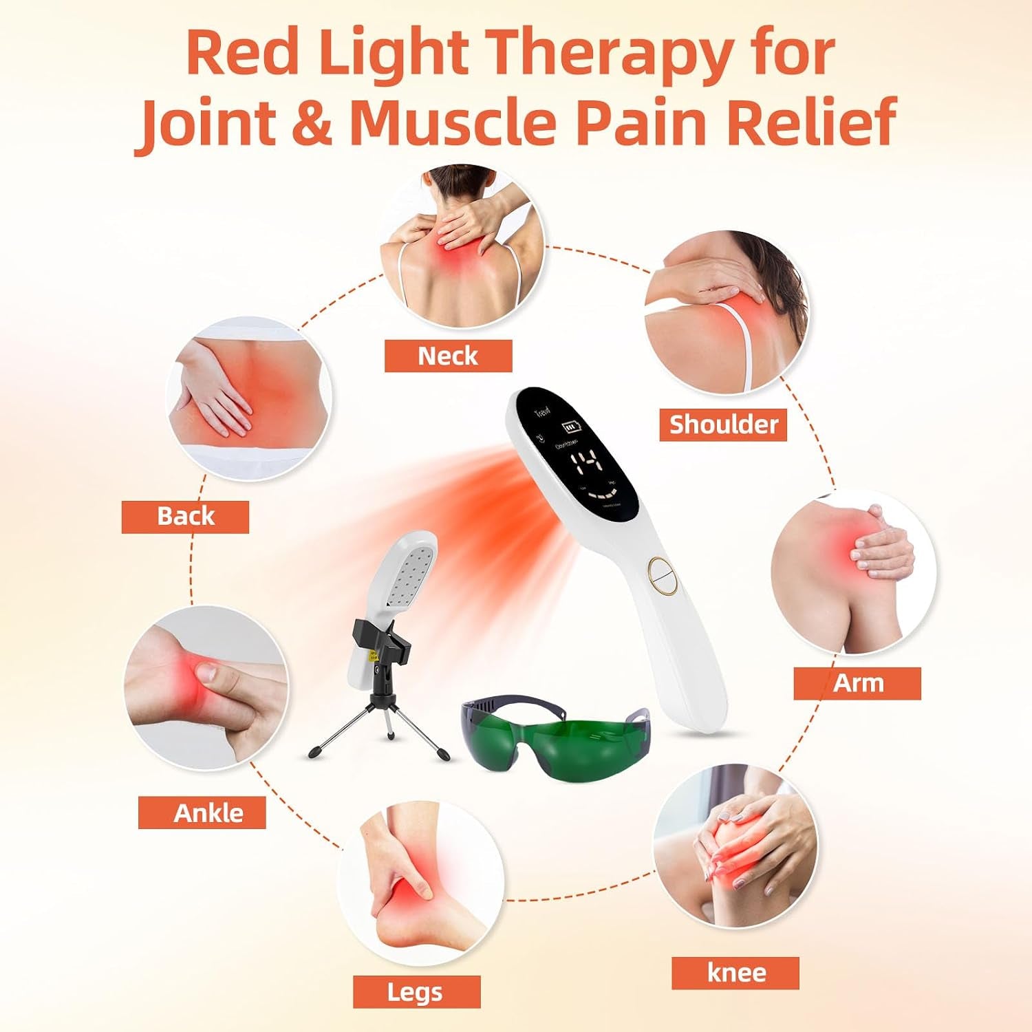 Cold Laser Therapy Device – Low Level Laser Therapy (LLLT) Wand 3X808Nm + 18X650Nm, Handheld Red & Infrared Light Therapy for Humans & Pets – Red Light Therapy for Dogs & Cats, Joint & Muscle Relief