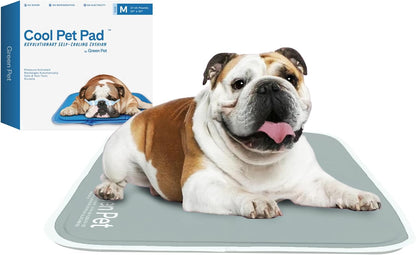 The Green Pet Shop Cool Pet Pad - Large, Blue - Self-Cooling, Pressure Activated Mat for Dogs & Cats from 46-80 Lbs - Non-Toxic Gel, No Water Needed