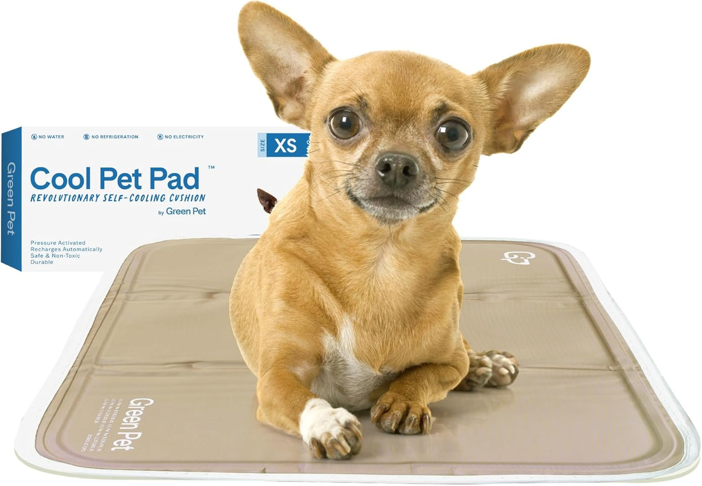 The Green Pet Shop Cool Pet Pad - Large, Blue - Self-Cooling, Pressure Activated Mat for Dogs & Cats from 46-80 Lbs - Non-Toxic Gel, No Water Needed