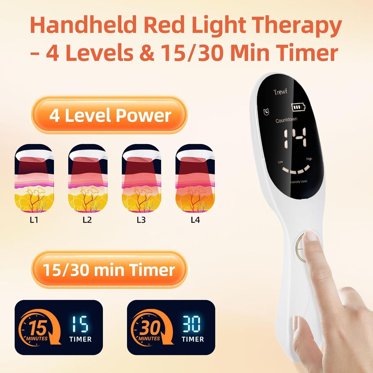 Cold Laser Therapy Device – Low Level Laser Therapy (LLLT) Wand 3X808Nm + 18X650Nm, Handheld Red & Infrared Light Therapy for Humans & Pets – Red Light Therapy for Dogs & Cats, Joint & Muscle Relief