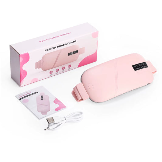 Women Menstrual Heating Pads Effective Hot Compress Period Relief Belt Rechargeable Heated Waist Massager Tools