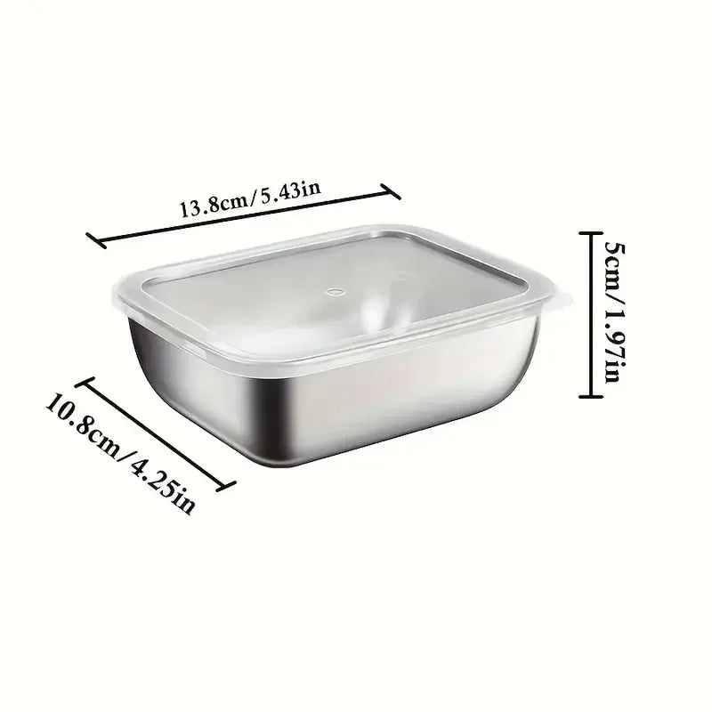 5Pcs Stainless Steel Food Storage Stackable Meal Prep Boxes for Kitchen Fridge Lunch Ideal for Meal Prep Travel Kitchen Storage