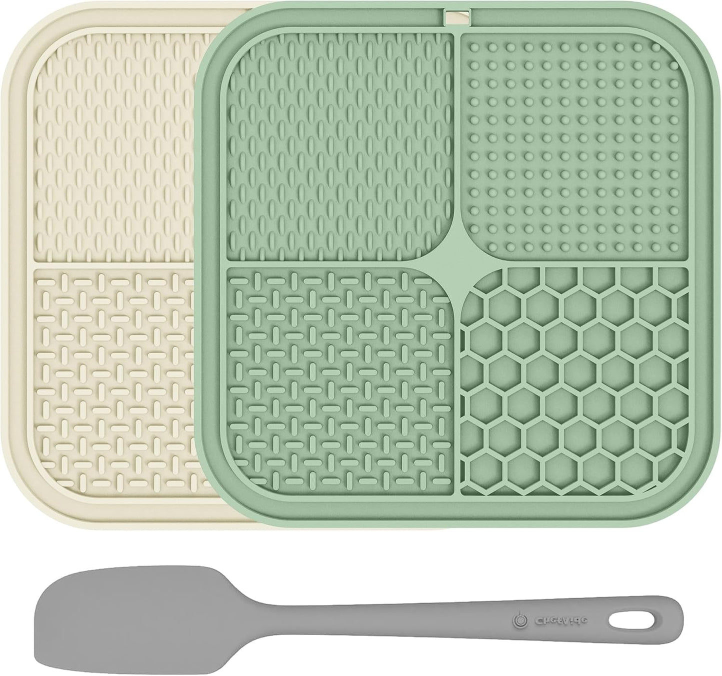 Chefaide 2 Pack Lick Mat for Dogs,Cats,Upgraded 8.5×8.5 Inches Licking Mats with Suction Cups,Slow Feeder Licking Pad for Anxiety Relief and Boredom Reducer,Suitable for Dog Training Set 2