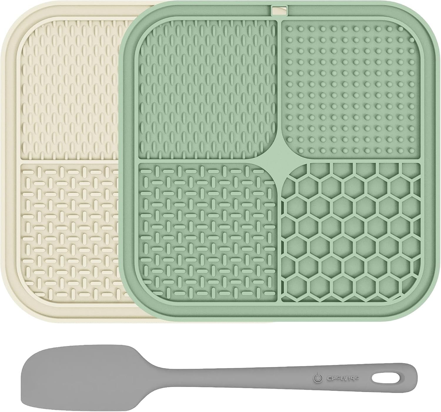 Chefaide 2 Pack Lick Mat for Dogs,Cats,Upgraded 8.5×8.5 Inches Licking Mats with Suction Cups,Slow Feeder Licking Pad for Anxiety Relief and Boredom Reducer,Suitable for Dog Training Set 2