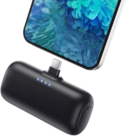 Mini Portable Charger for iPhone,5200mAh 3A PD USB C Power Bank Cell Phone Fast Charging,Small Travel Essential Protable Battery Pack for iPhone 17/Air/17 Pro/17 Pro Max/16/15/Android/Samsung,iPad etc
