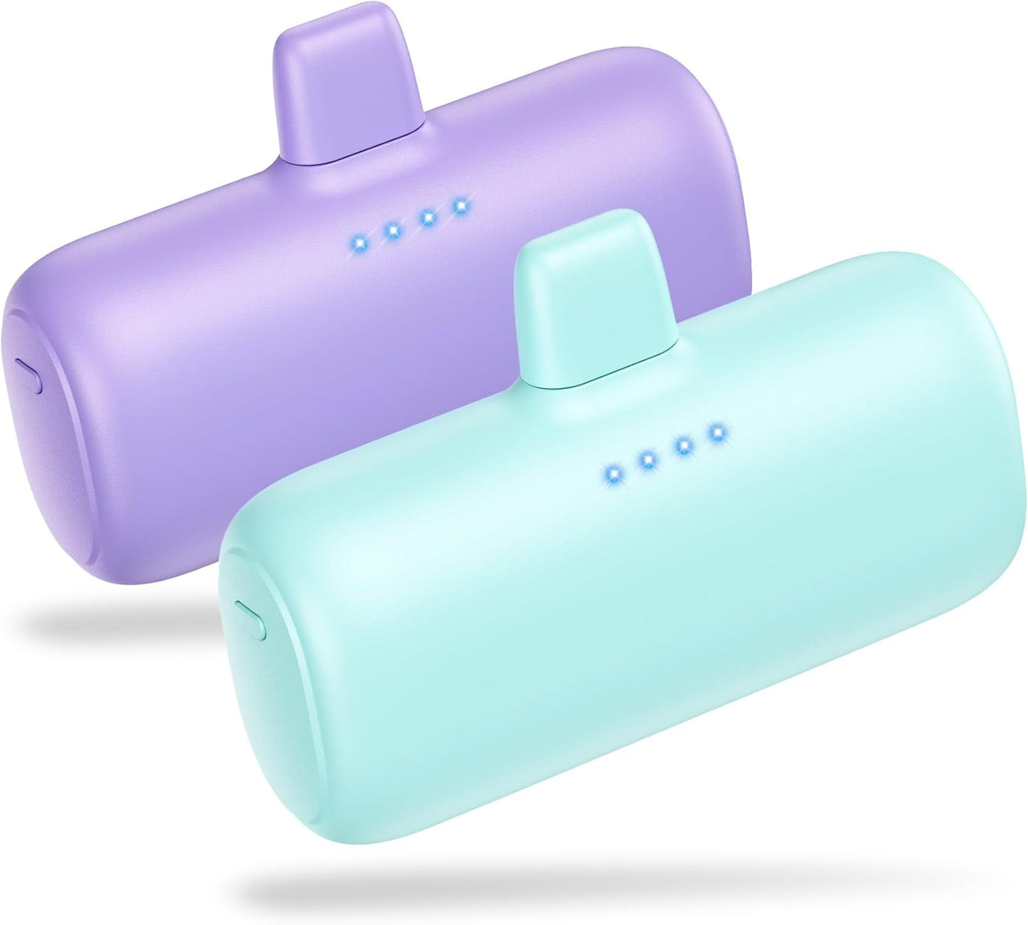 [2-Pack] Mini Portable Charger for iPhone,5200mAh Ultra Compact PD Fast Charging Power Bank,Plug-in Battery Pack Travel Cordless Phone Charger, Compatible with iPhone and Android Devices