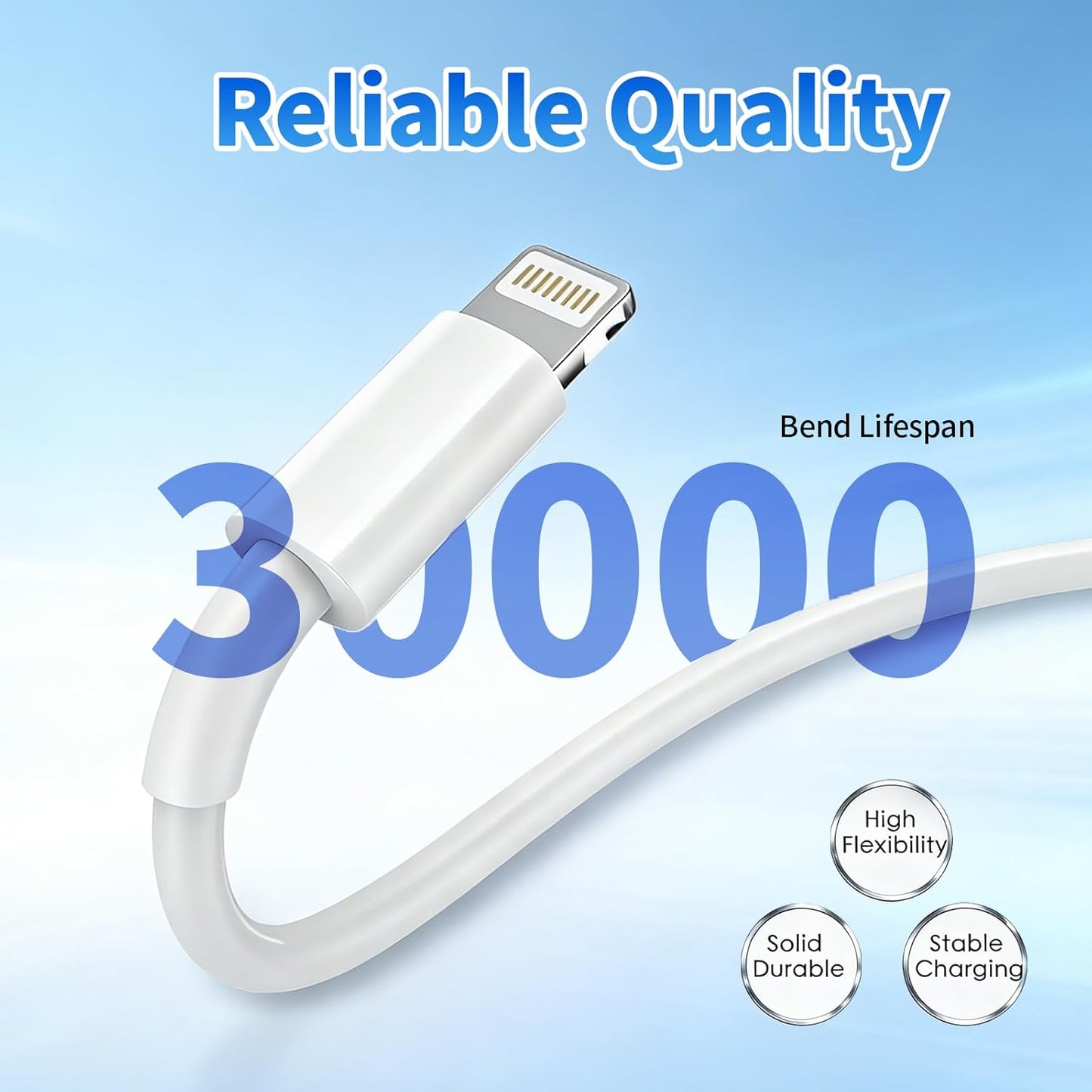 USB C to Lightning Cable [MFi Certified] 3Pack 10FT iPhone Charger Cord Type C Fast Charging Cable Compatible with iPhone 14 13 12 11 Pro Max XS Max XR X 8 iPad,White