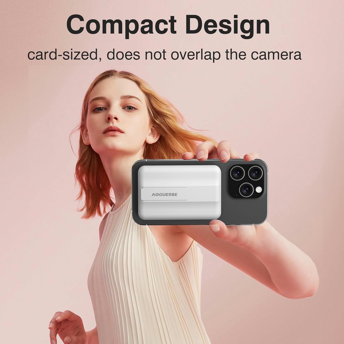 Mag-Safe Portable Charger, 5000mAh Magnetic Power Bank 22.5W Fast Charging,Mini Battery Pack Wireless with LED Display&Foldable Stand for iPhone 17/16/15/14/13/12 Series (Polar White)