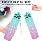 Enerbone 32 Oz Motivational Water Bottle with Time Markers & Straw - Leakproof, BPA-Free, Perfect for Fitness and Outdoor Adventures