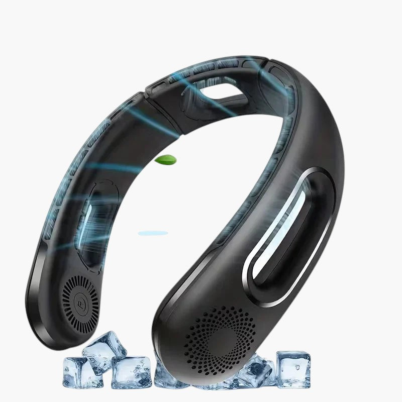 Portable Neck Fan, USB Rechargeable 360° Cooling Hands Free Bladeless, 4 Speeds 16H Battery, Wearable for Travel Office Outdoor