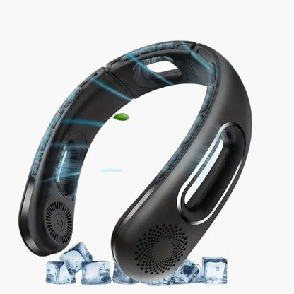 Portable Neck Fan, USB Rechargeable 360° Cooling Hands Free Bladeless, 4 Speeds 16H Battery, Wearable for Travel Office Outdoor