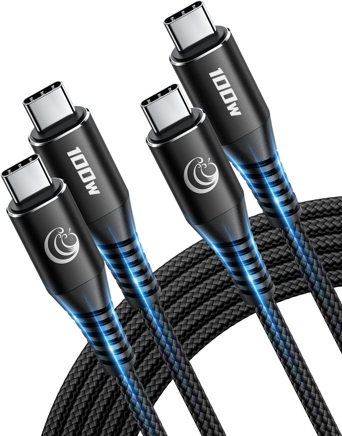 USBC to USBC 100W [10Ft/2 Pack] USB C to USB C Fast Charging Cable Braided C to C Charger Cord for Macbook Pro/Air, Iphone 16 15 Pro Max Plus,Ipad Pro,Samsung Galaxy S25 Ultra S24 S23,Pixel,Ps5,Switch