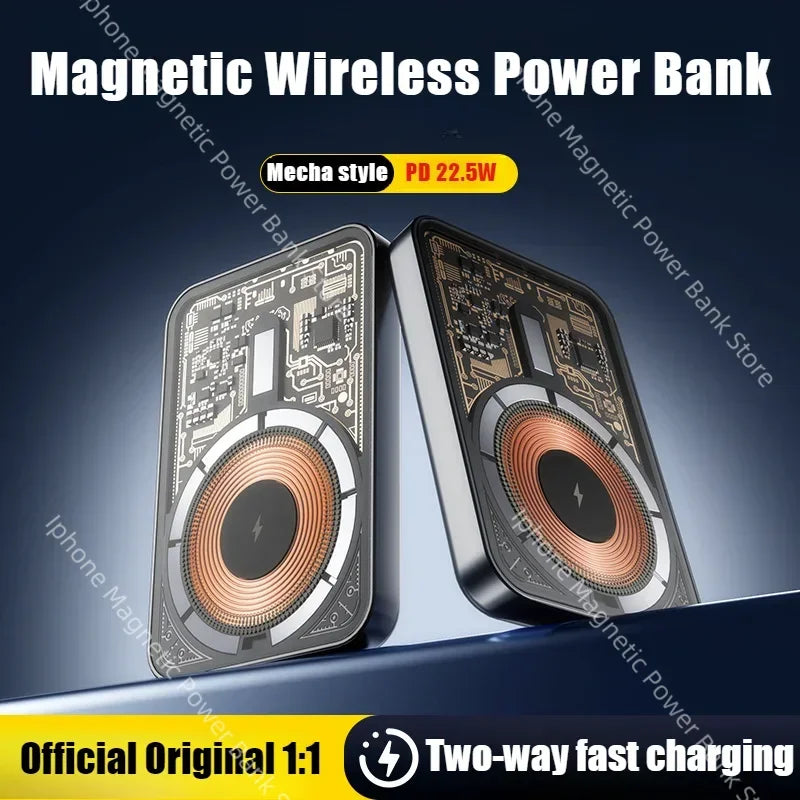 50000Mah Magnetic Wireless Power Bank 22.5W Fast Charging Portable External Battery for Magsafe for Iphone Xiaomi Samsung Huawei