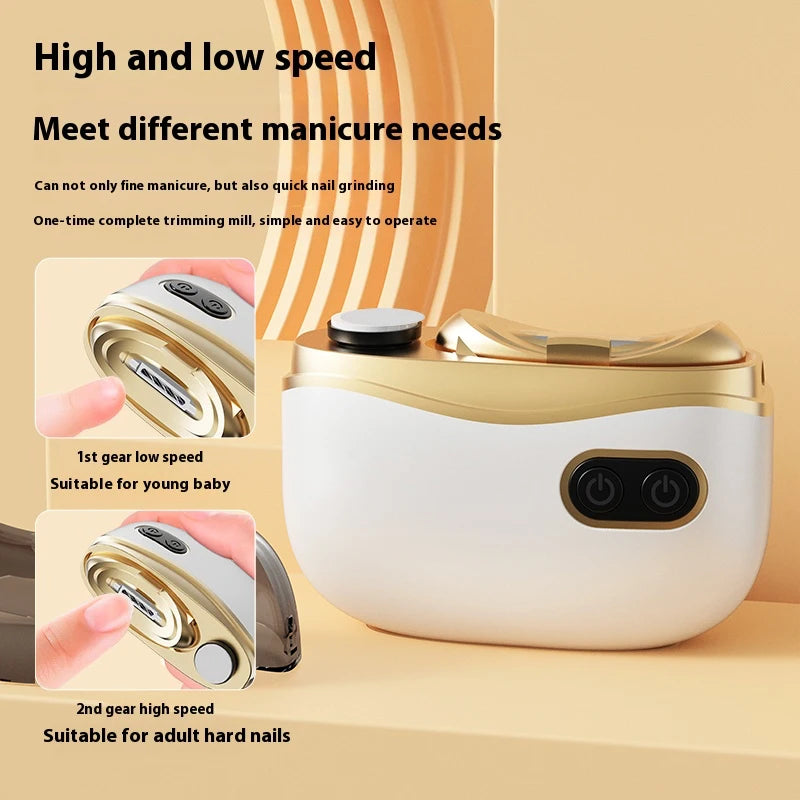 Electric Nail Clipper Grinding and Polishing with Light Automatic Rechargeable Nail Trimmer Nail Cutter Manicure for Baby Adult