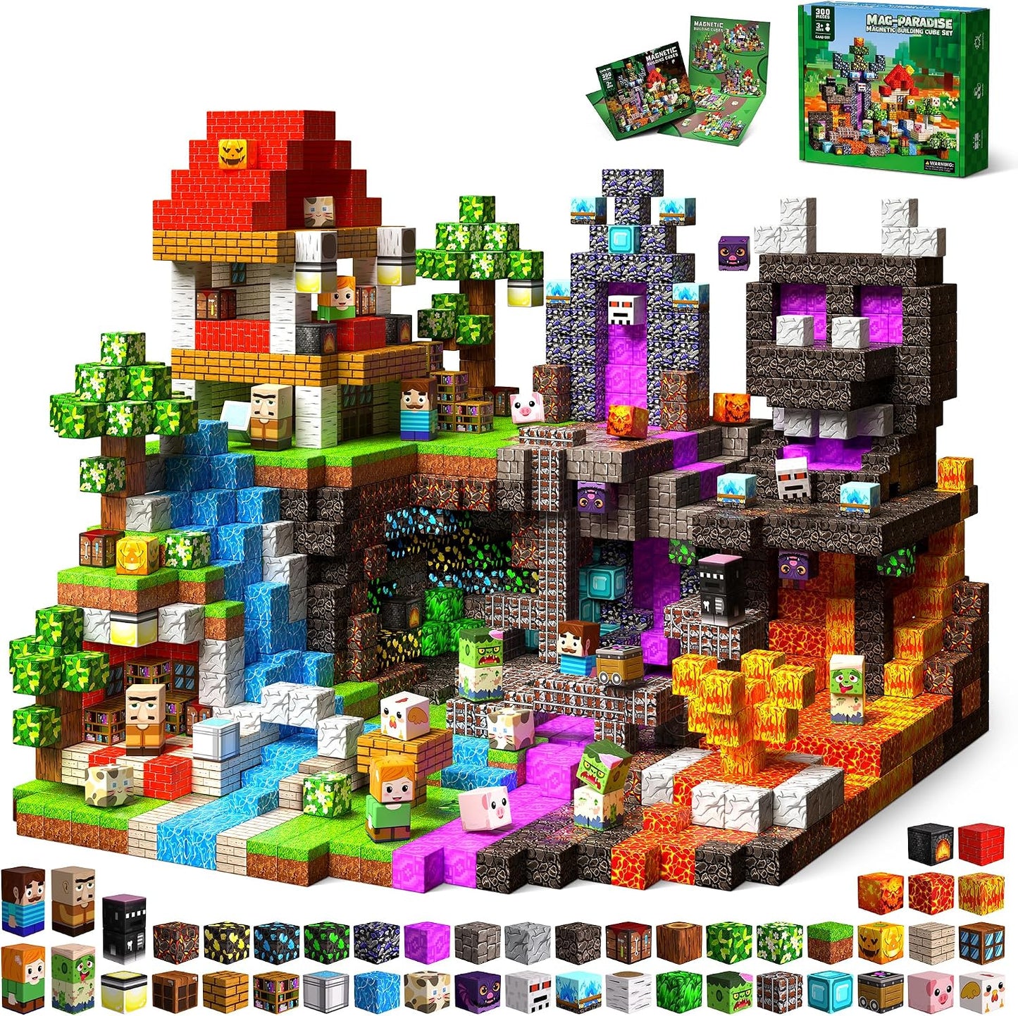 100PCS Magnetic Blocks, 0.8 Inch Magnetic Building Cube Set for Kids Ages 3+, Constructions STEM Stacking Tiles Toy Building Birthday Gifts for Boys Girls