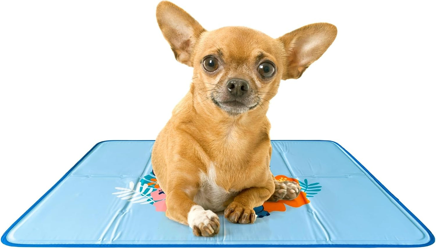 The Green Pet Shop Cool Pet Pad - Large, Blue - Self-Cooling, Pressure Activated Mat for Dogs & Cats from 46-80 Lbs - Non-Toxic Gel, No Water Needed