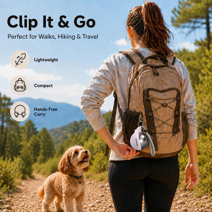 Cibaabo 2 in 1 Portable Dog Water Bottle with Bowl, 10 Oz Stainless Steel No-Spill Travel Pet Water Dispenser with Collapsible Silicone Bowl for Small Dog & Puppy Walking Hiking Outdoor