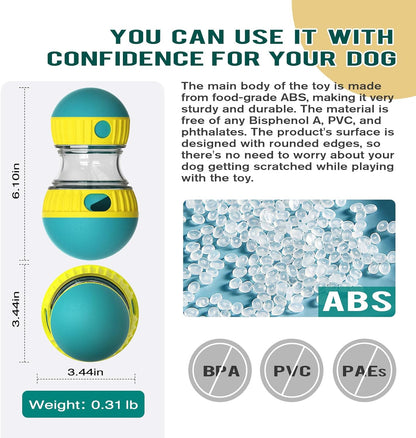 BSISUERM Dog Puzzle Toy Adjustable Treat Dispensing Ball Food Dispenser Tough Slow Feeder Puppy Enrichment Training Toy Pet Interactive Chase Toys for Small Medium Large Dogs to Keep Them Busy, Green