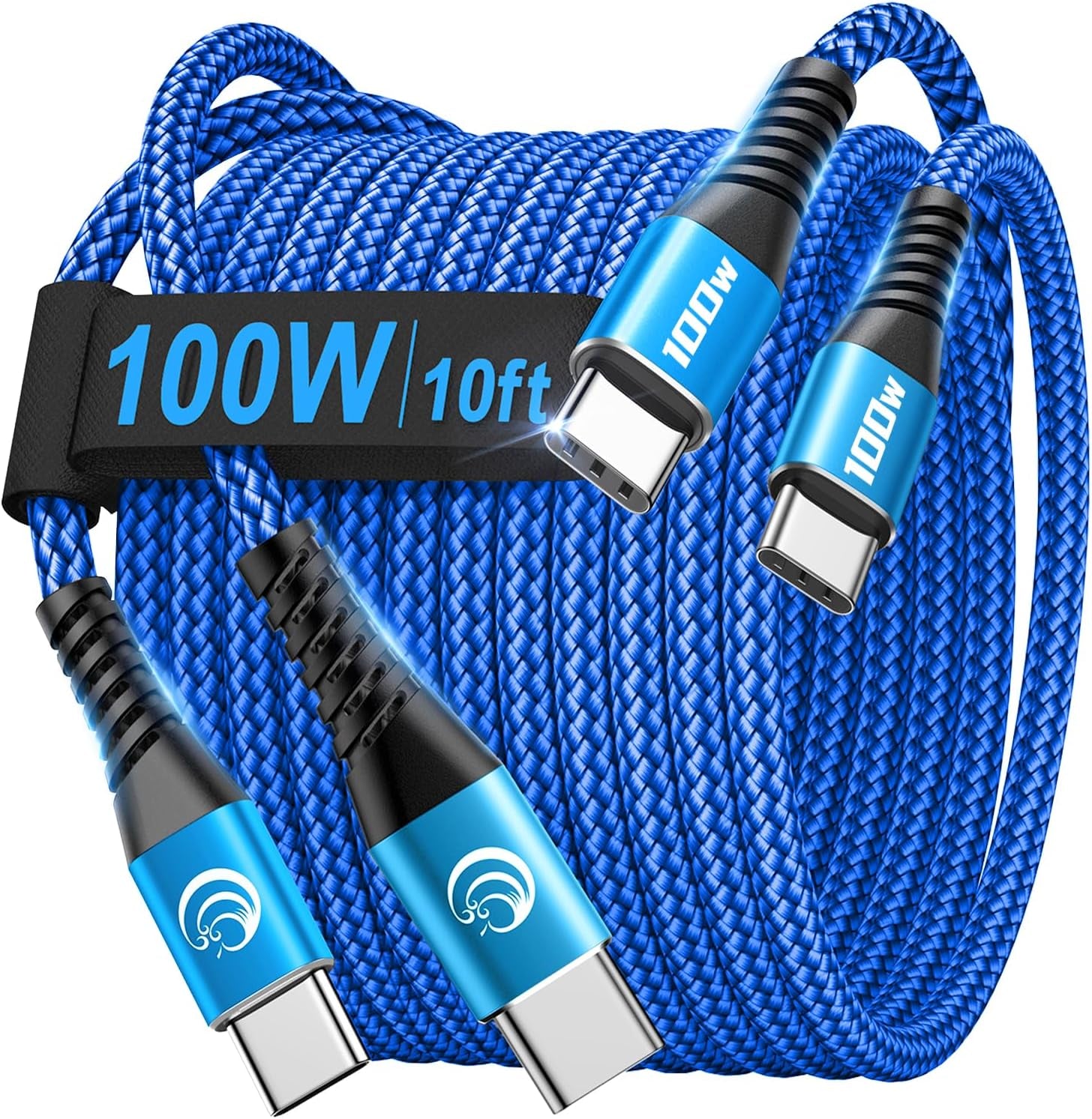USBC to USBC 100W [10Ft/2 Pack] USB C to USB C Fast Charging Cable Braided C to C Charger Cord for Macbook Pro/Air, Iphone 16 15 Pro Max Plus,Ipad Pro,Samsung Galaxy S25 Ultra S24 S23,Pixel,Ps5,Switch