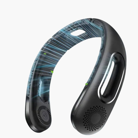 Portable Neck Fan, USB Rechargeable 360° Cooling Hands Free Bladeless, 4 Speeds 16H Battery, Wearable for Travel Office Outdoor