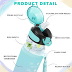 Enerbone 32 Oz Motivational Water Bottle with Time Markers & Straw - Leakproof, BPA-Free, Perfect for Fitness and Outdoor Adventures