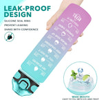 Enerbone 32 Oz Motivational Water Bottle with Time Markers & Straw - Leakproof, BPA-Free, Perfect for Fitness and Outdoor Adventures