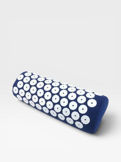 Essential Selects blue acupressure pillow with white ABS plastic spikes for neck and back pain relief