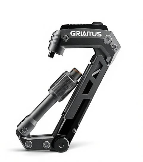 Essential Selects GIRIAITUS grey aluminum and steel 8-in-1 carabiner multitool for camping and hiking
