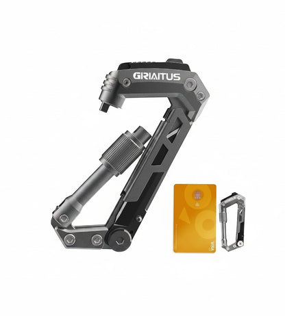 Essential Selects GIRIAITUS grey 8-in-1 carabiner multitool made of aluminum and steel for camping and hiking gear