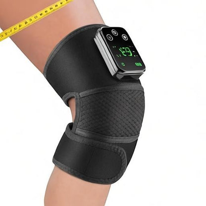 Essential Selects black wireless heated knee massager with digital display and vibration therapy for joint relief