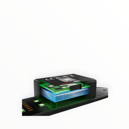 Essential Selects RGB LED dog collar battery and Bluetooth control module detail showing USB-C charging port