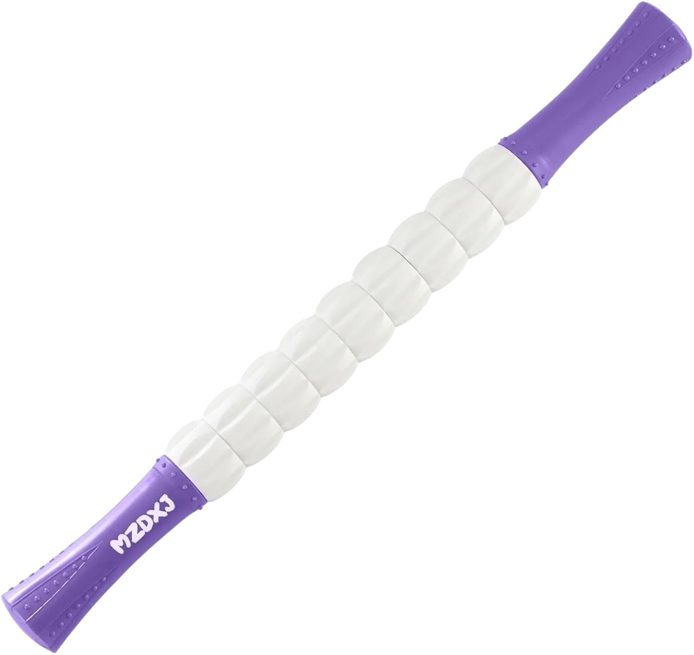 Essential Selects MZDXJ purple and white muscle massage roller stick for deep tissue recovery and fascia relief.