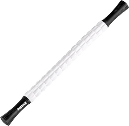 Essential Selects MZDXJ muscle massage roller stick with white textured rollers and black ergonomic handles
