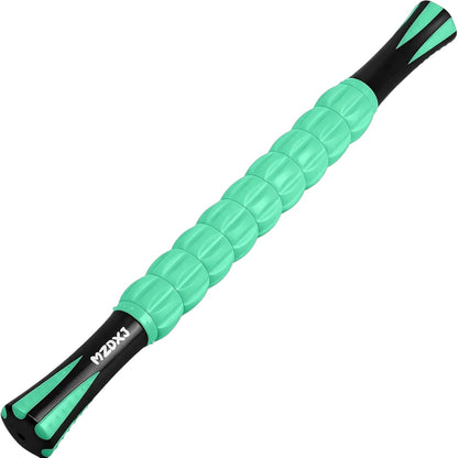 Essential Selects MZDXJ muscle massage roller stick with green textured rollers and black ergonomic handles