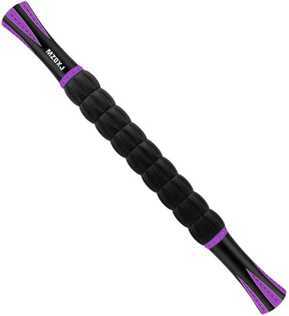 Essential Selects MZDXJ muscle massage roller stick in black and purple for deep tissue trigger point relief