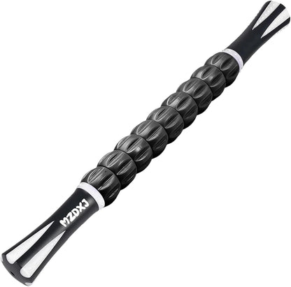 Essential Selects MZDXJ muscle massage roller stick with black textured rollers for deep tissue recovery and fascia care