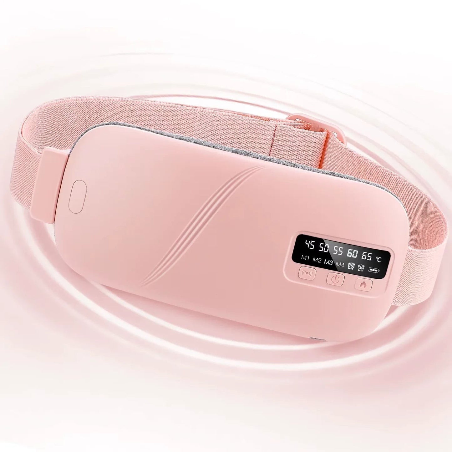 Essential Selects pink cordless menstrual heating pad and waist massager with digital display and adjustable settings