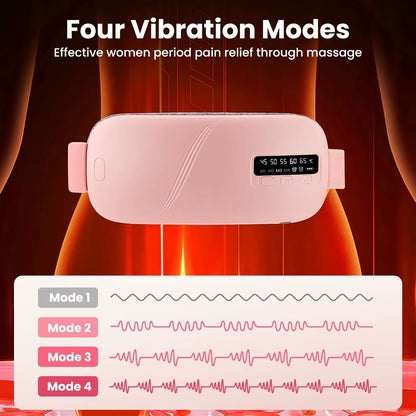 Essential Selects pink rechargeable menstrual heating pad and waist massager with digital display and vibration modes