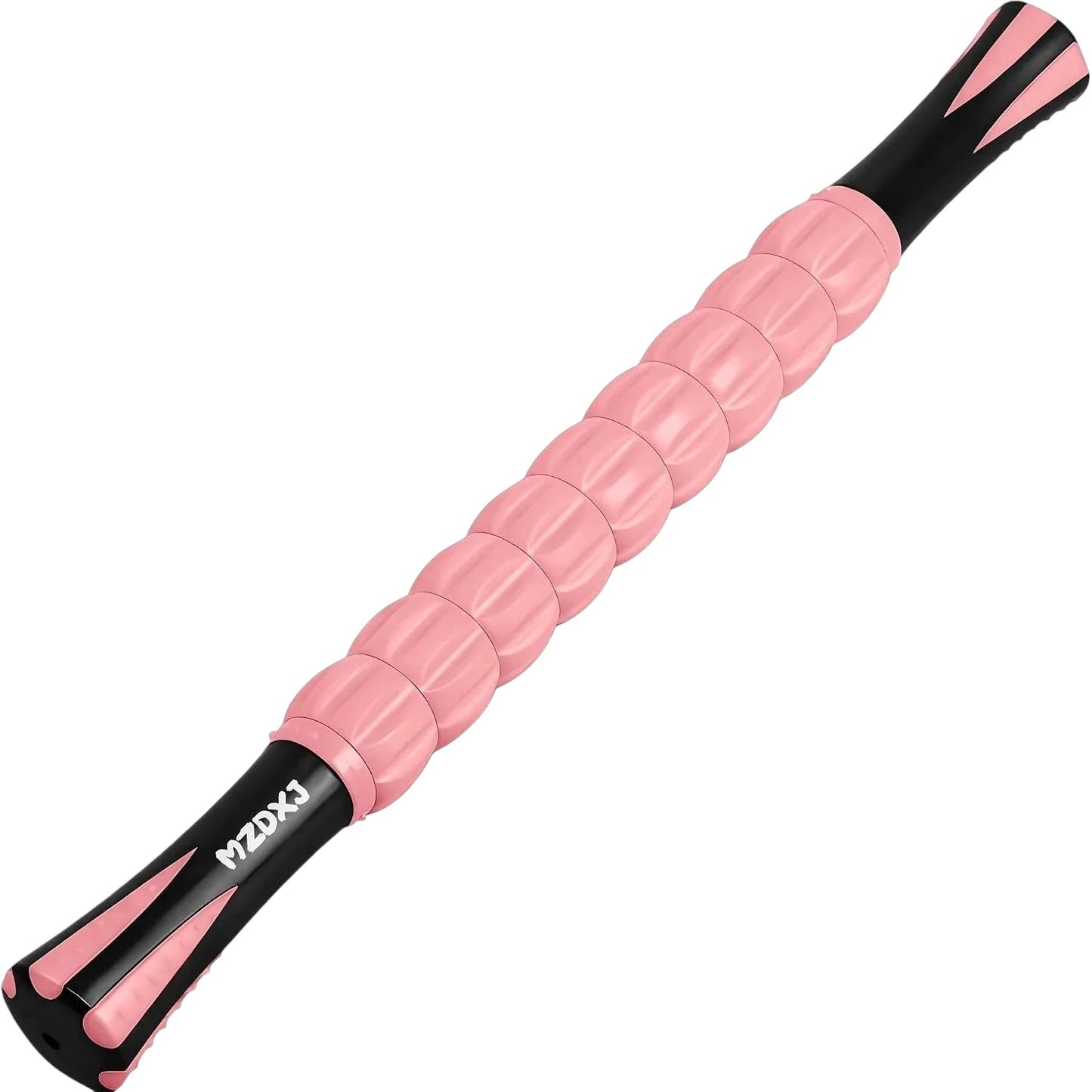 Essential Selects pink and black muscle massage roller stick for deep tissue fascia relief and recovery