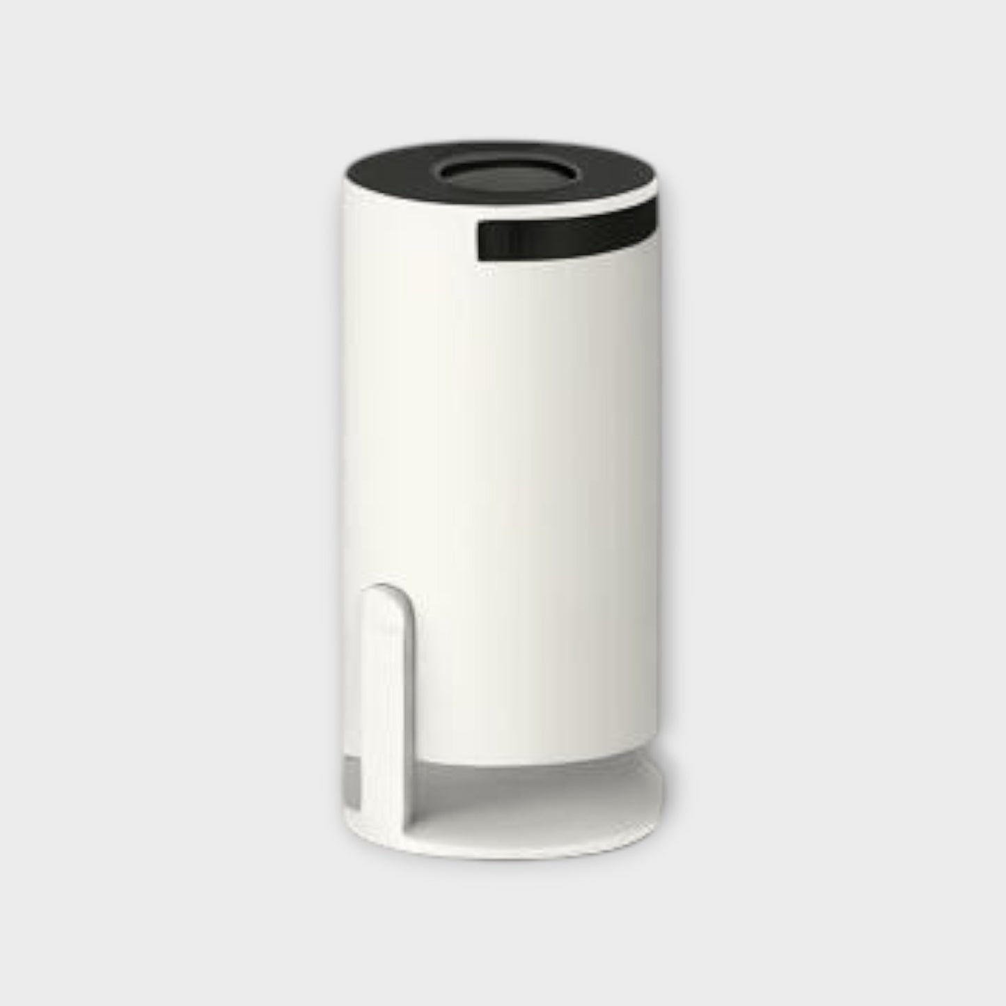 Essential Selects compact white 4K WiFi portable mini projector with a sleek cylindrical design for small spaces.