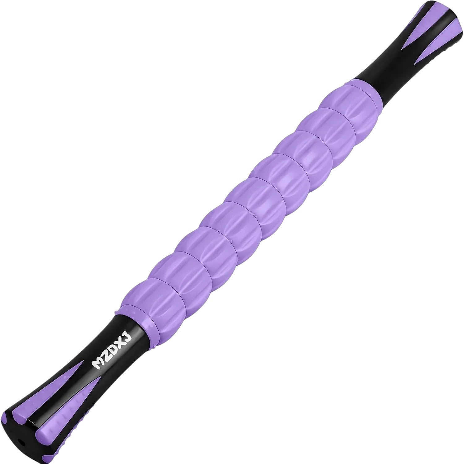 Essential Selects purple and black muscle massage roller stick for deep tissue fascia relief and recovery.