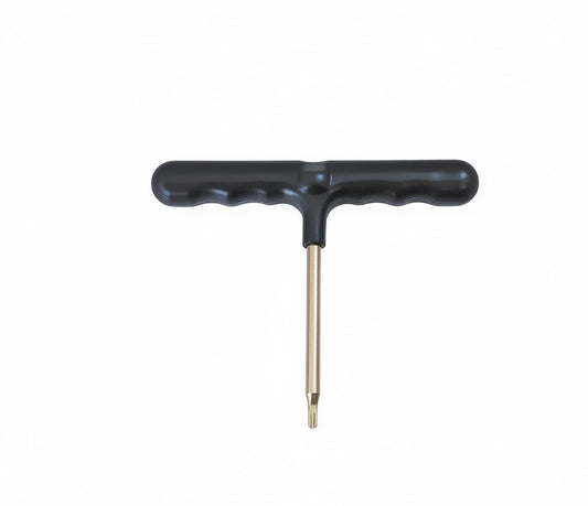 Essential Selects heavy-duty trampoline spring puller T-hook tool with a black ergonomic plastic handle and steel hook.