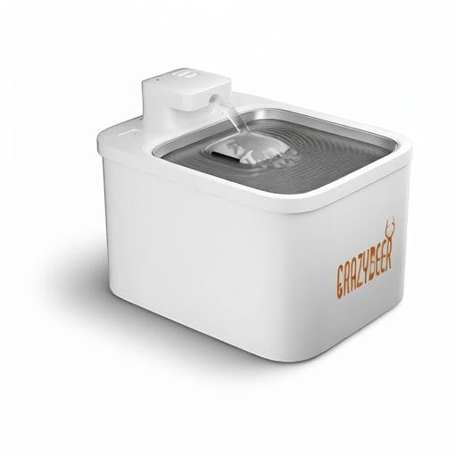 Essential Selects CrazyDeer white stainless steel wireless pet water fountain with 4L capacity for cats and dogs