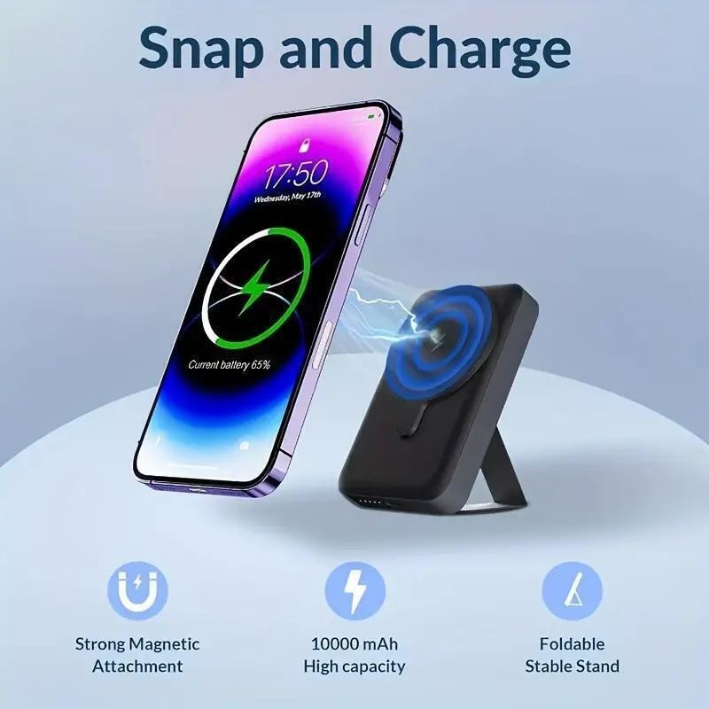 Experience Ultimate Convenience with the Magsafe Magnetic Wireless Power Bank - 10000mAh Slim Charger for iPhone 15, 14, 13 Pro